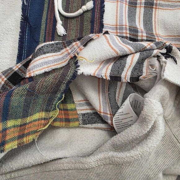 Urban Outfitters BDG Patchwork Hoodie Sweatshirt Size Medium Boho Distressed - Picture 11 of 13